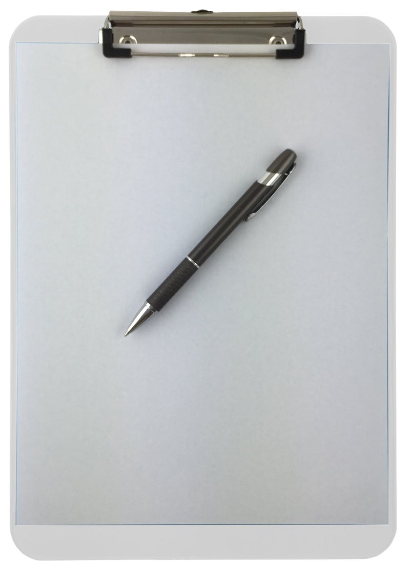 Trade Quest Plastic Clipboard Opaque Color Letter Size Low Profile Clip (Pack of 6) (White) - Image 3